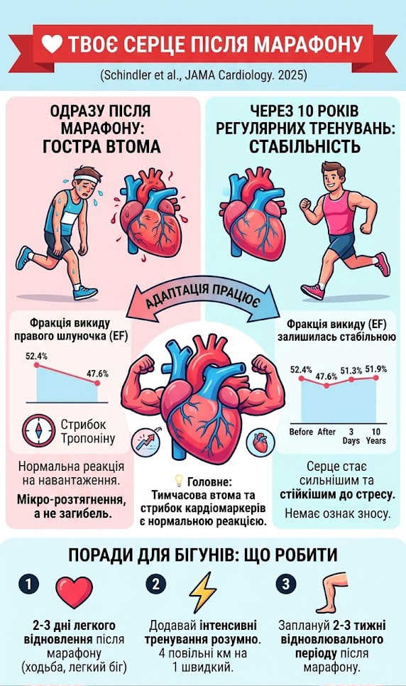 Як марафон впливає на серце: дослідження через 10 років