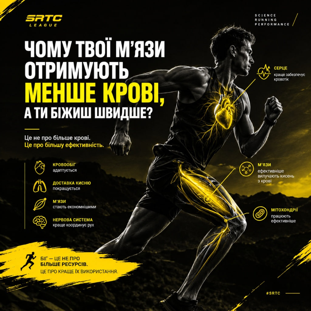 Чому треновані м'язи отримують менше крові, а ти біжиш швидше?